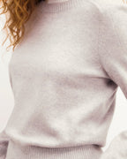 Jersey Cuello Redondo Corazones - Gris Jaspeado Claro - Mujer