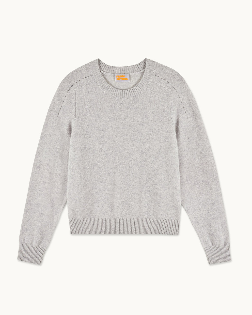 Jersey Cuello Redondo Corazones - Gris Jaspeado Claro - Mujer