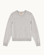Jersey Cuello Redondo Corazones - Gris Jaspeado Claro - Mujer