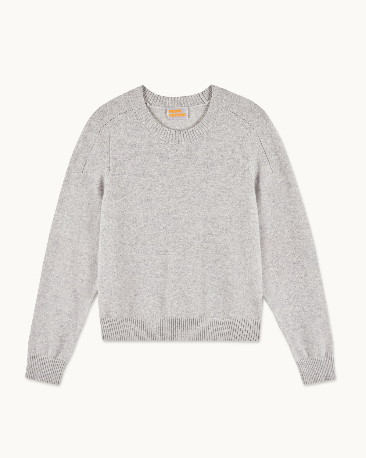 Jersey Cuello Redondo Corazones - Gris Jaspeado Claro - Mujer