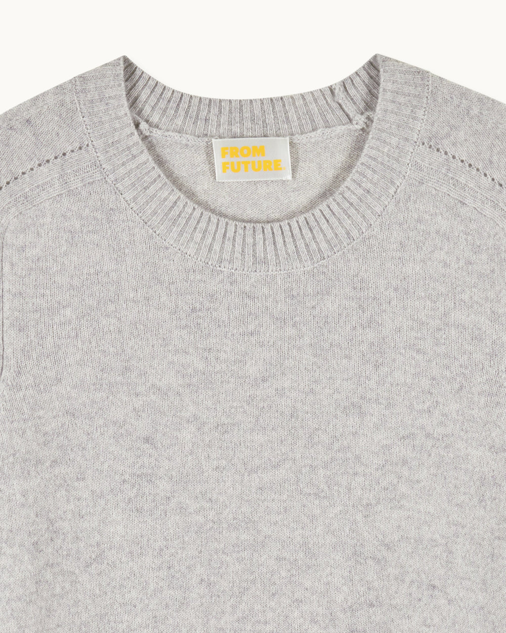 Jersey Cuello Redondo Corazones - Gris Jaspeado Claro - Mujer