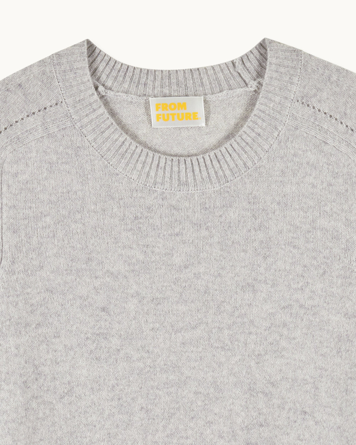 Jersey Cuello Redondo Corazones - Gris Jaspeado Claro - Mujer