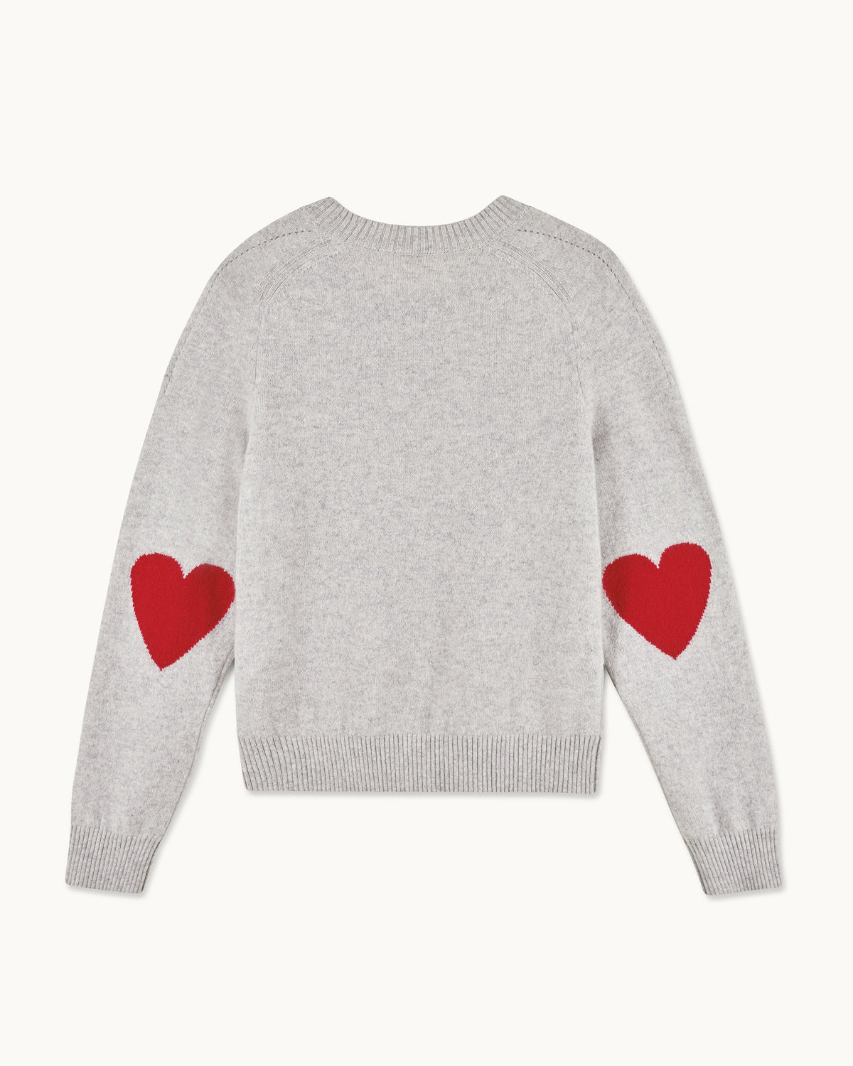Jersey Cuello Redondo Corazones - Gris Jaspeado Claro - Mujer