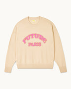 From Future Paris Crew Neck Jumper - Light Beige - Women