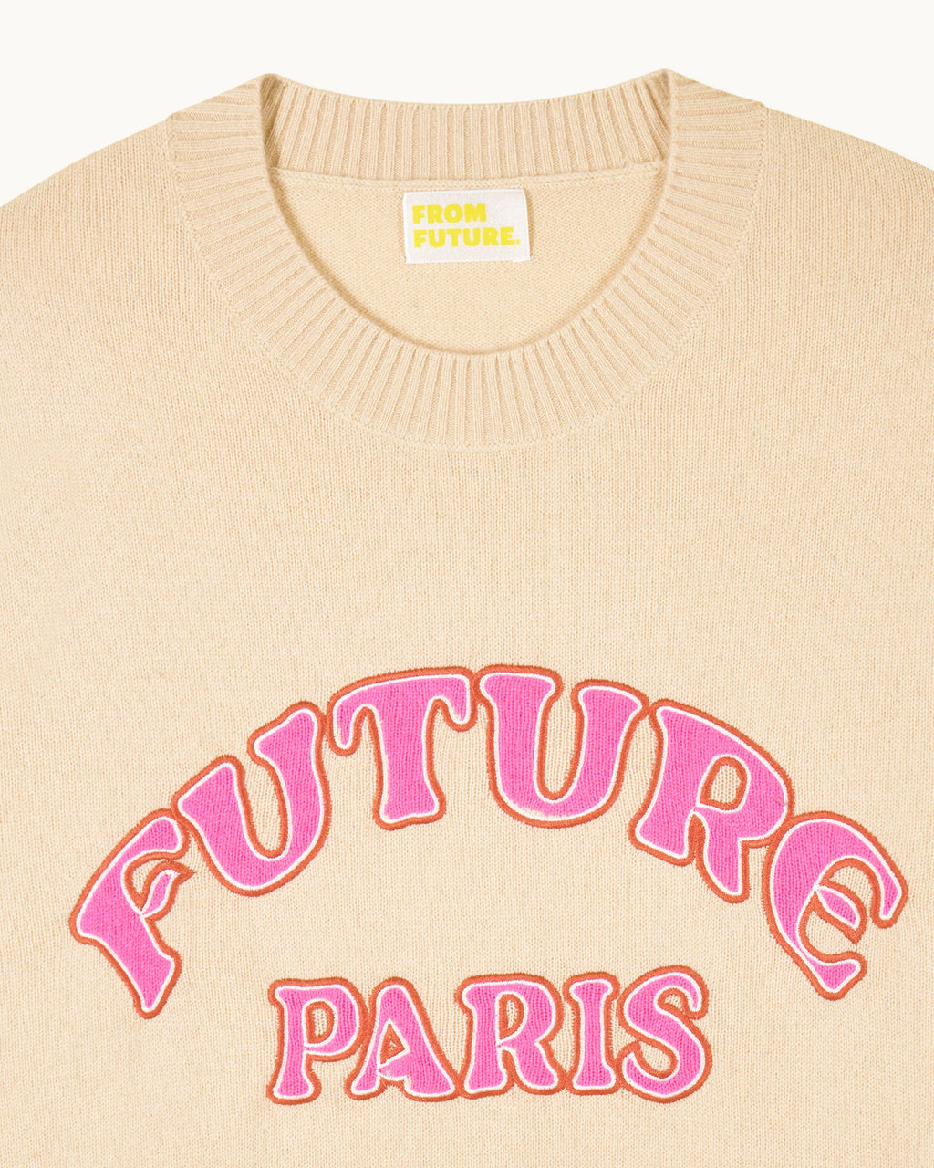 From Future Paris Crew Neck Jumper - Light Beige - Women