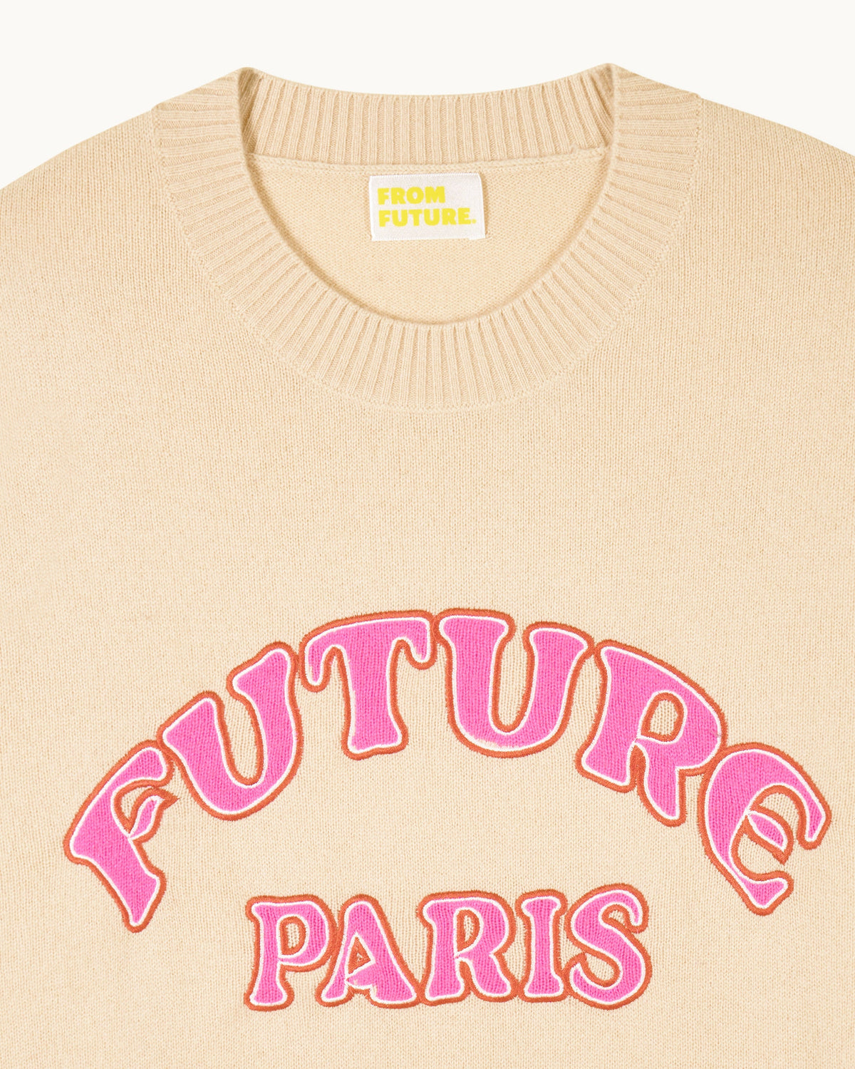 From Future Paris Crew Neck Jumper - Light Beige - Women