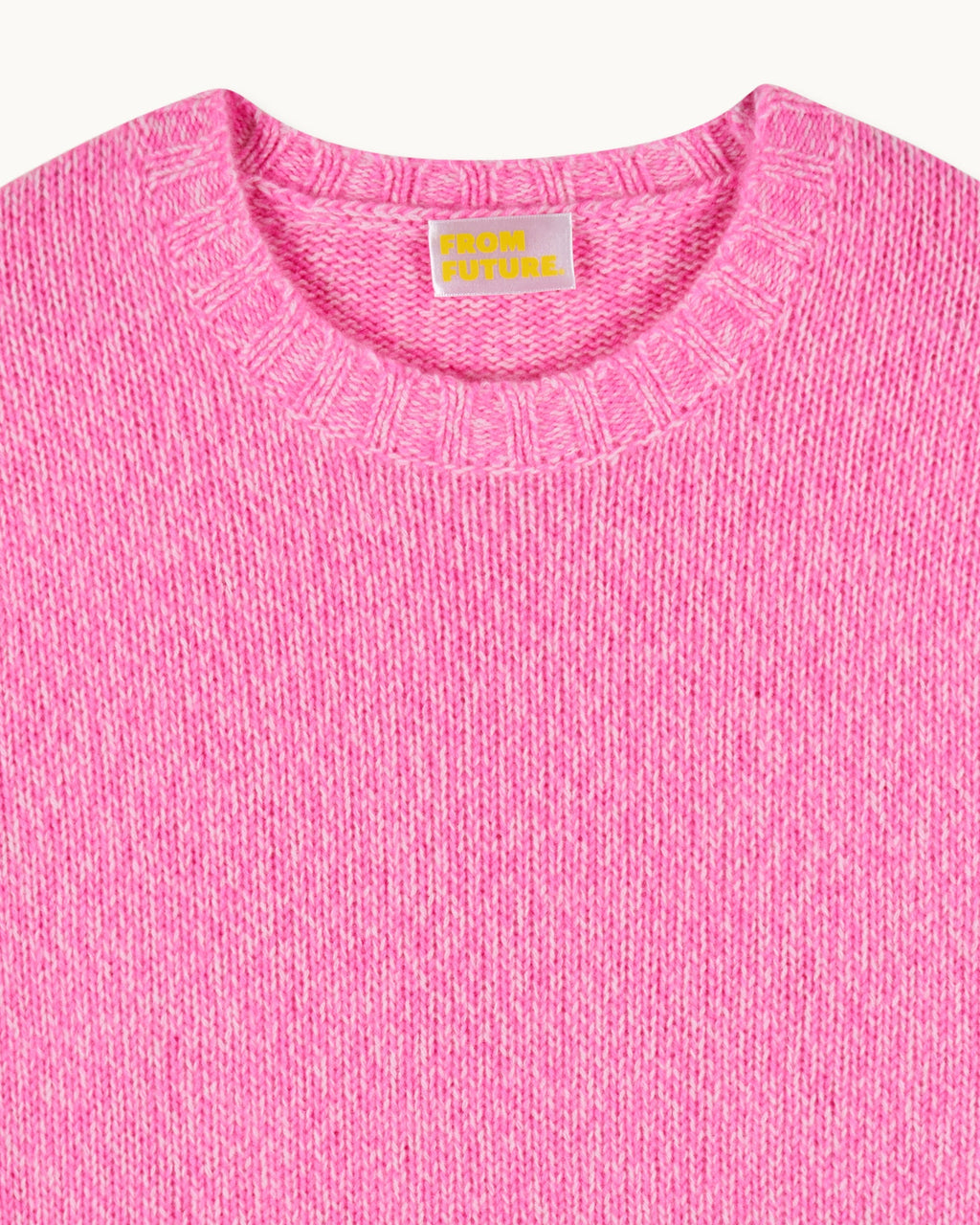 Jersey oversize de cuello redondo - Rosa fantasía mouliné - Mujer