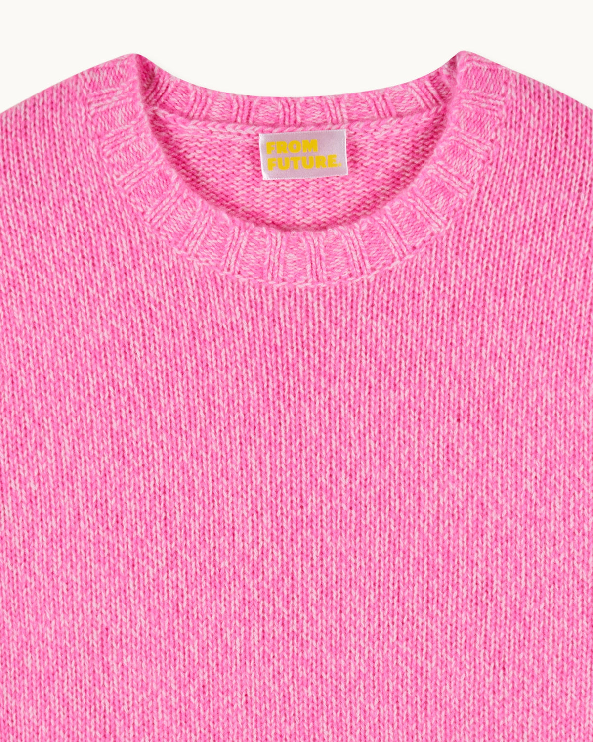Jersey oversize de cuello redondo - Rosa fantasía mouliné - Mujer