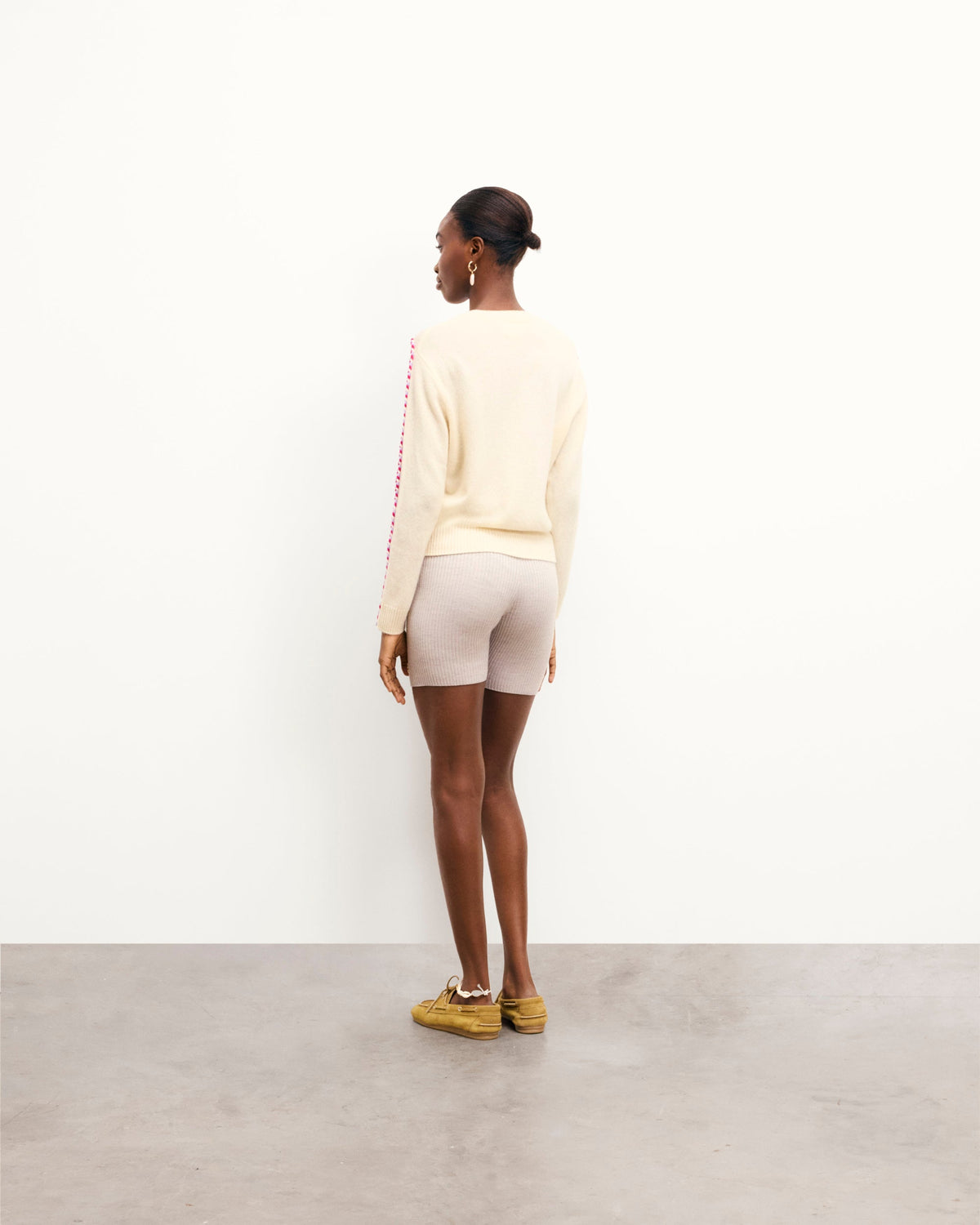 Braided Crew-Neck Jumper - Ecru - Women