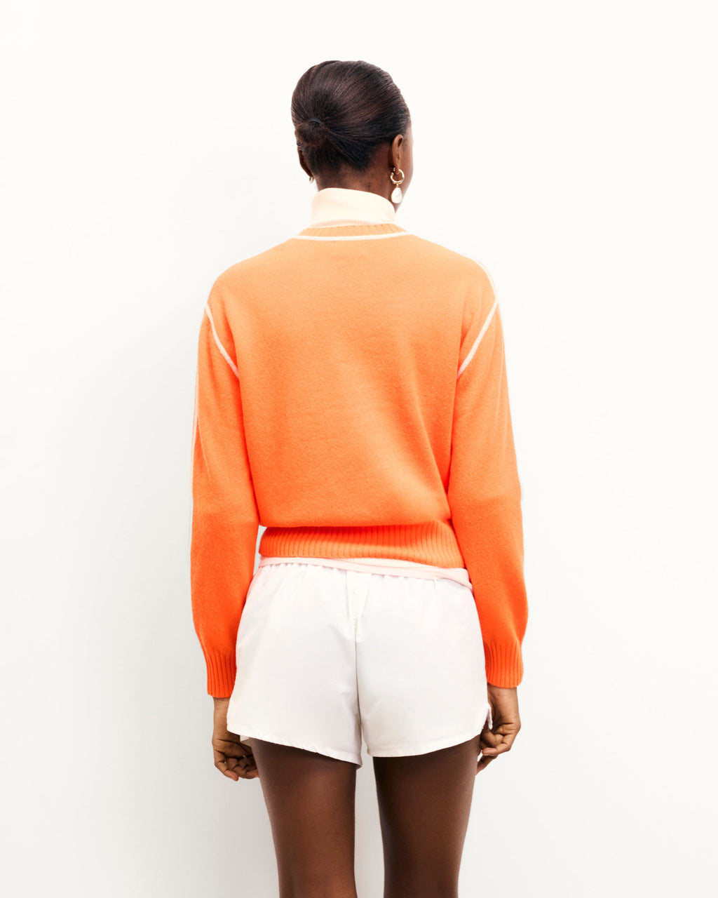 Maglione Girocollo Profili a Contrasto - Fantasy Orange - Donna