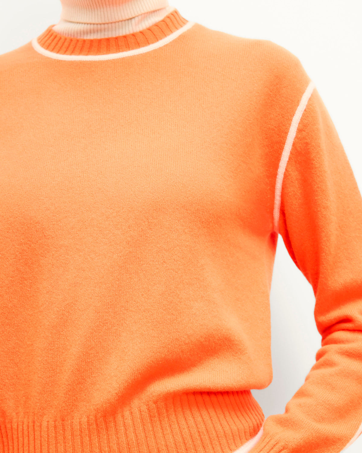 Maglione Girocollo Profili a Contrasto - Fantasy Orange - Donna