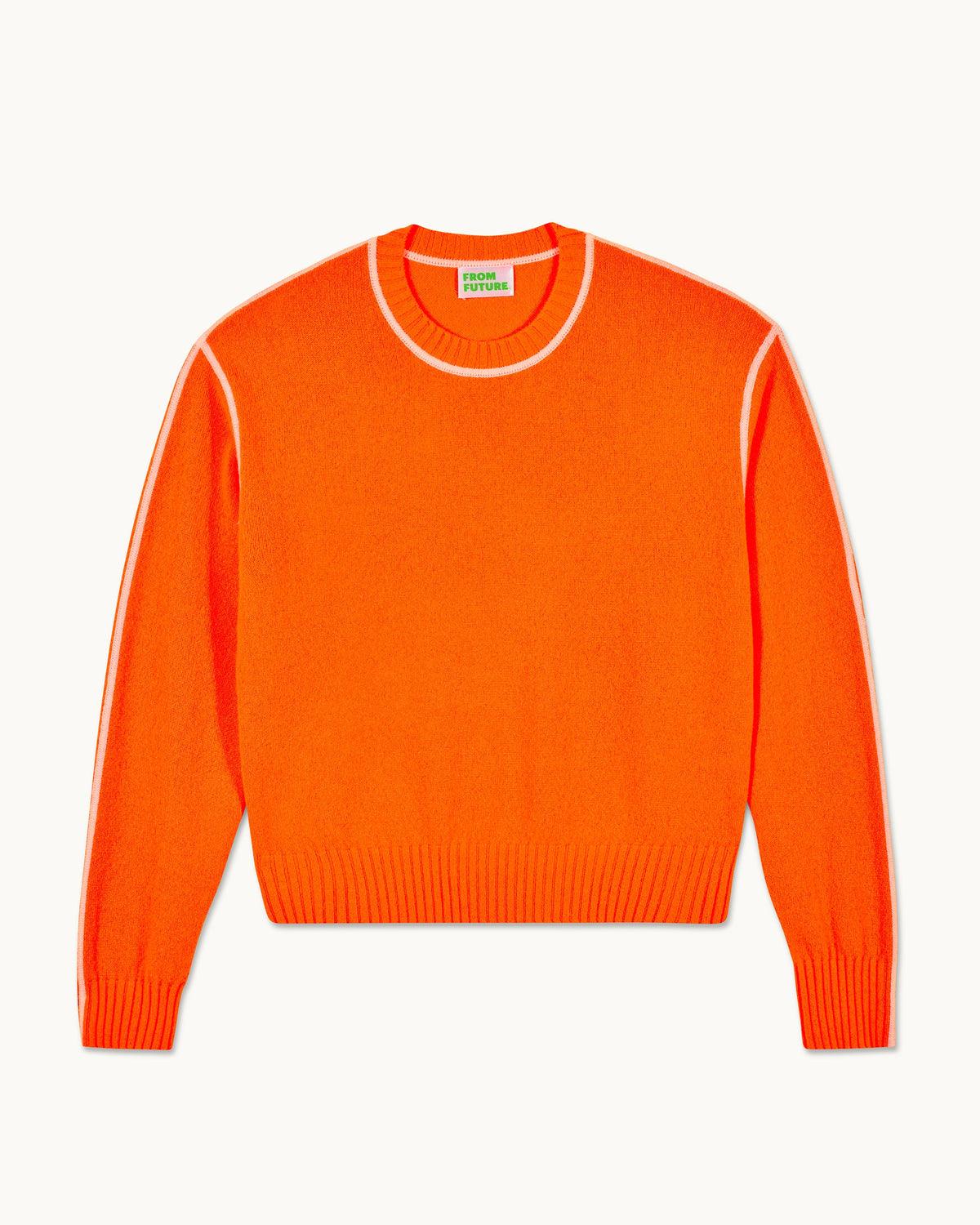 Maglione Girocollo Profili a Contrasto - Fantasy Orange - Donna