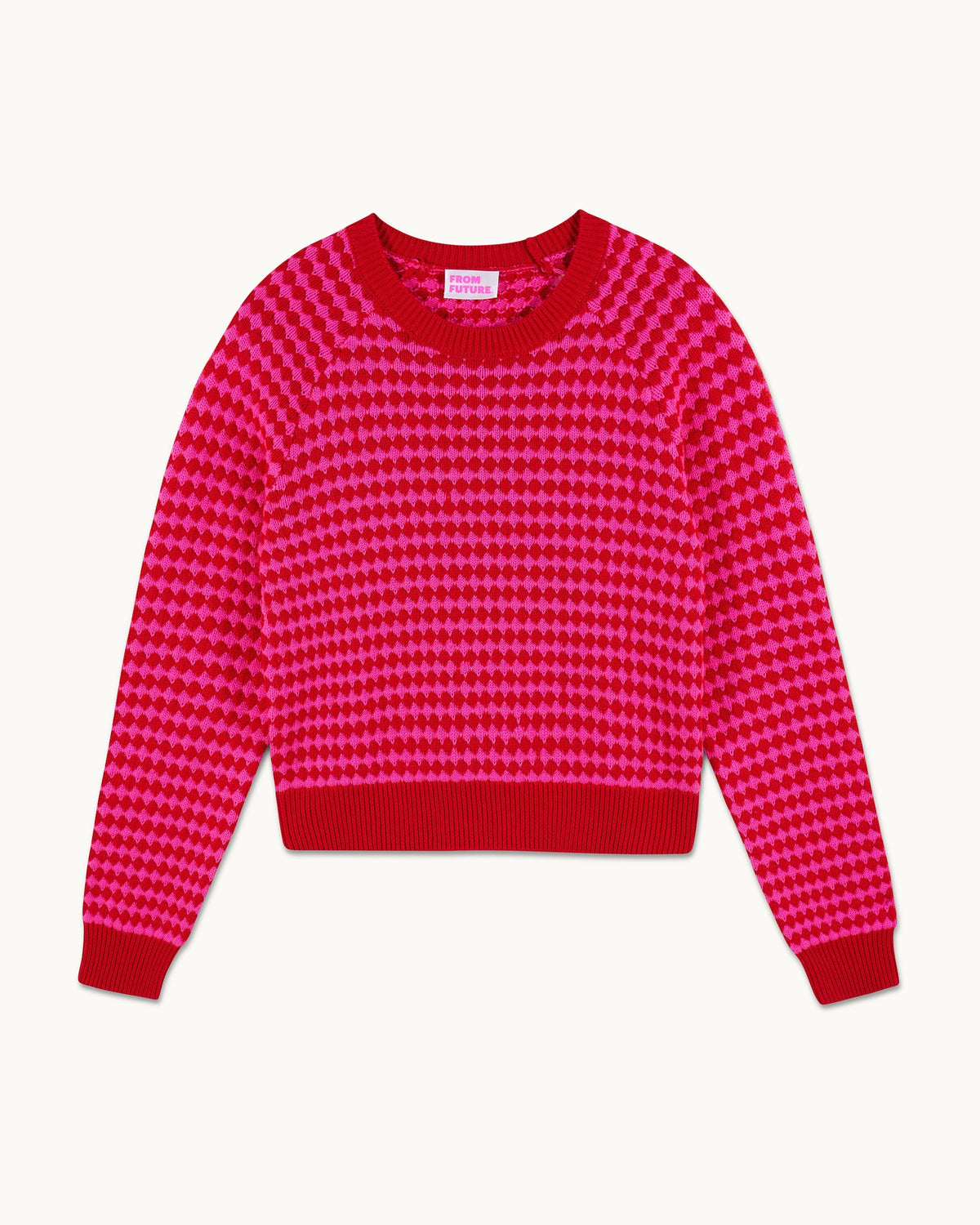 Jersey Cuello Redondo Bicolor - Passion Red - Mujer