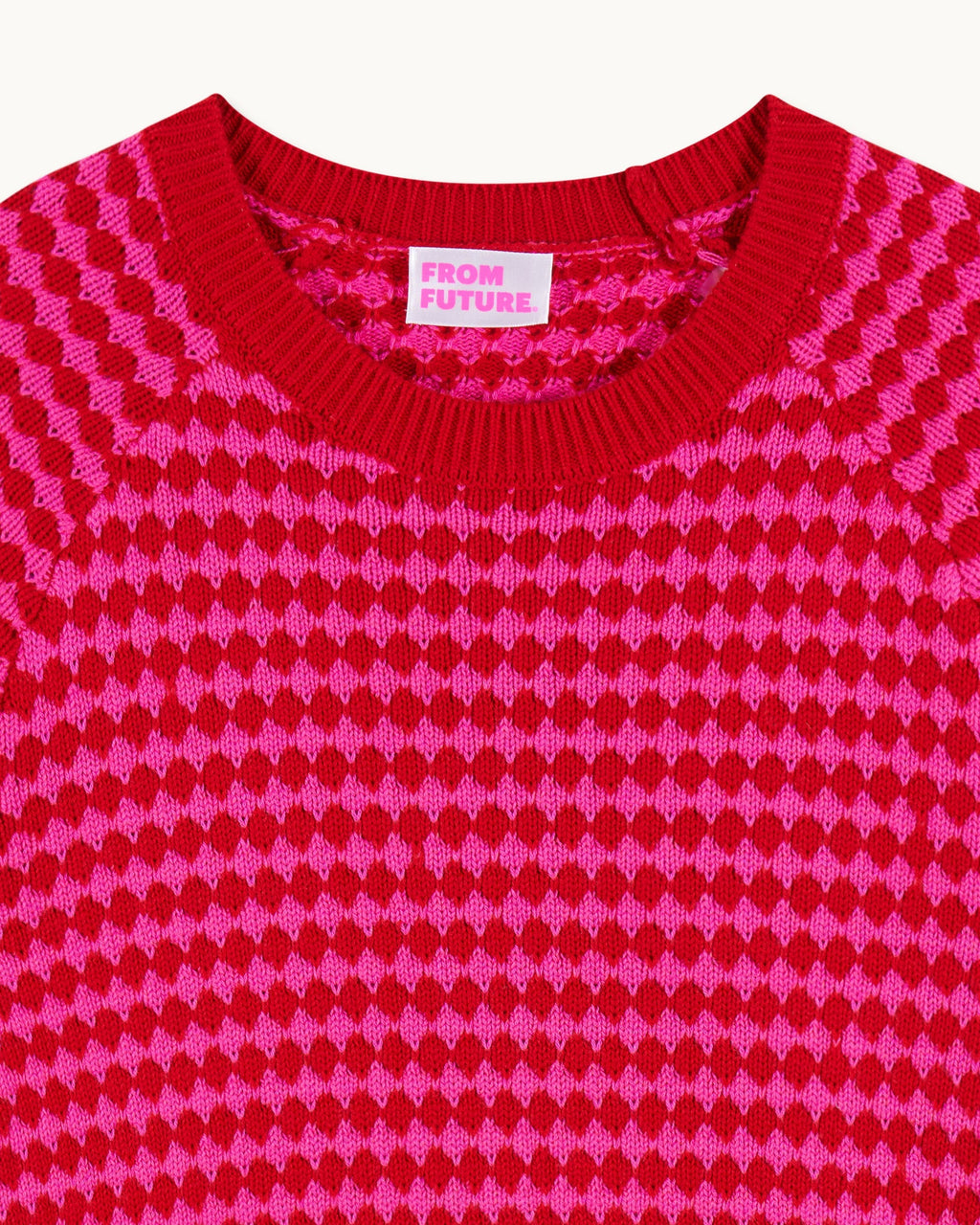 Jersey Cuello Redondo Bicolor - Passion Red - Mujer