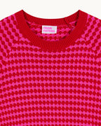 Jersey Cuello Redondo Bicolor - Passion Red - Mujer