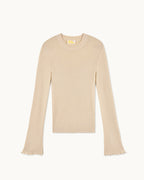 Crew-Neck Jumper - Light Beige - Women