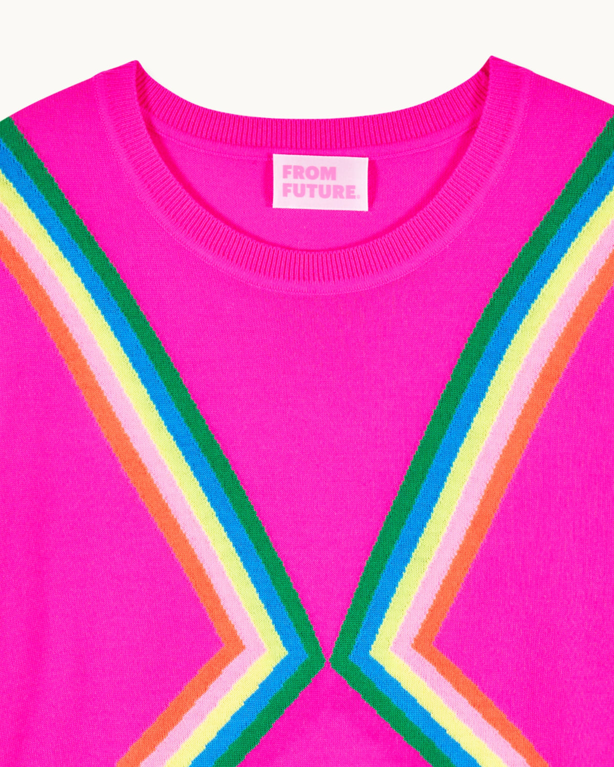 Maglione Girocollo a Righe Multicolore - Passion Pink - Donna