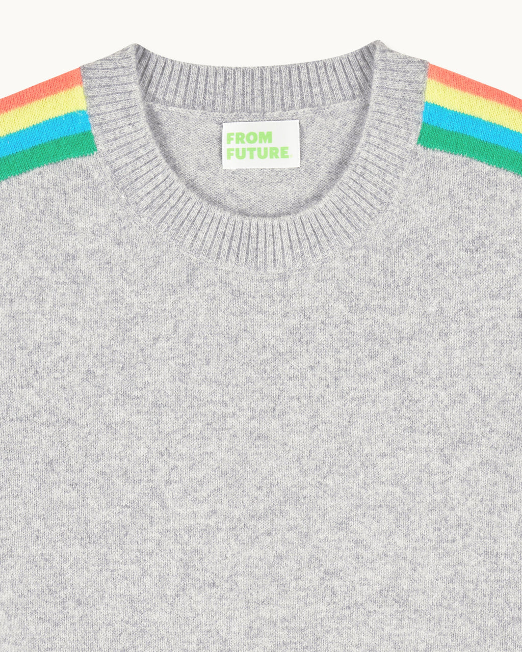 Maglione Smanicato con Righe Multicolore - Gris Chiné Foncé - Donna