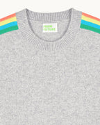 Maglione Smanicato con Righe Multicolore - Gris Chiné Foncé - Donna