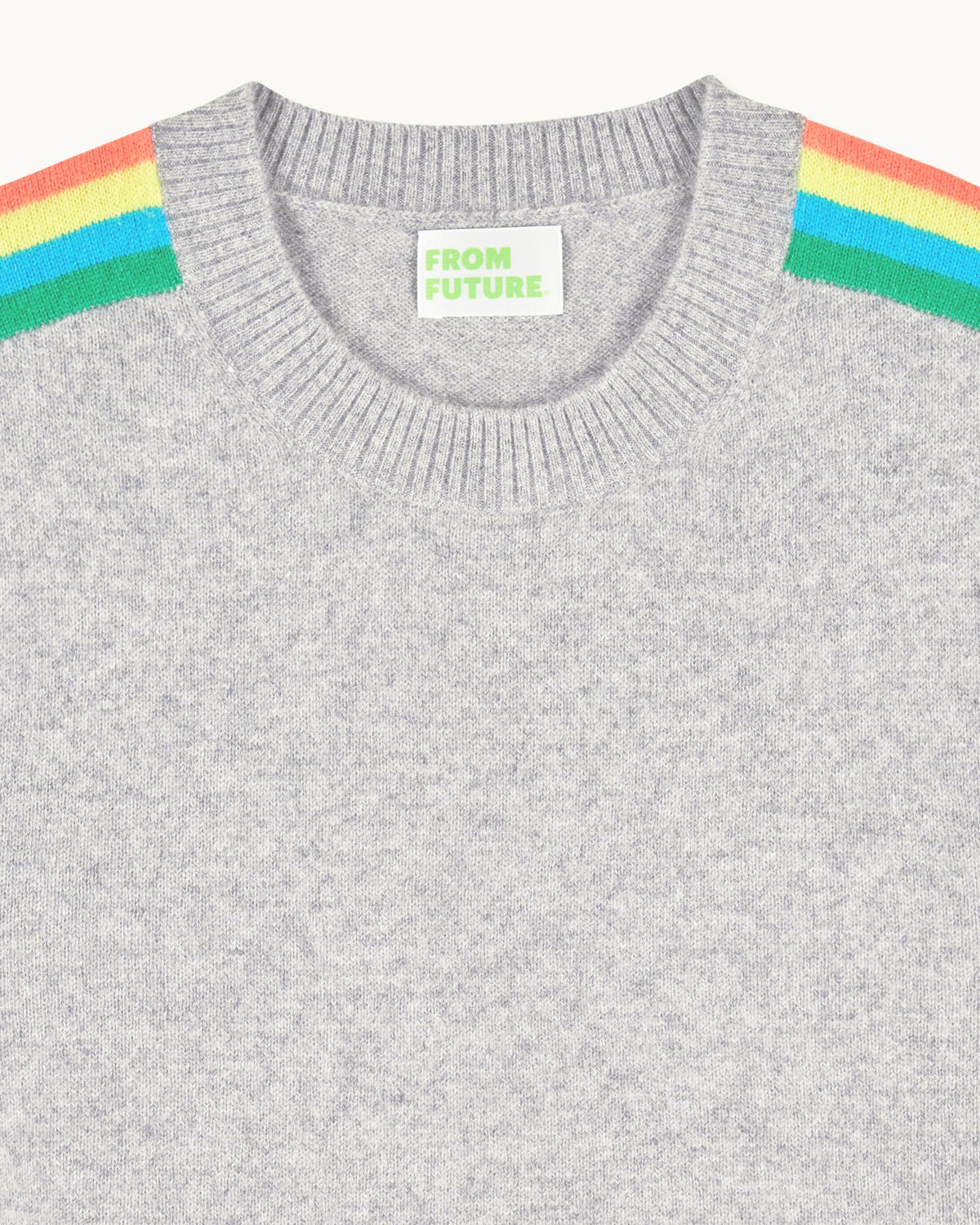 Maglione Smanicato con Righe Multicolore - Gris Chiné Foncé - Donna