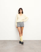 Maglione Scollo a V Cashmere Spazzolato - Tropical Raspbe - Donna