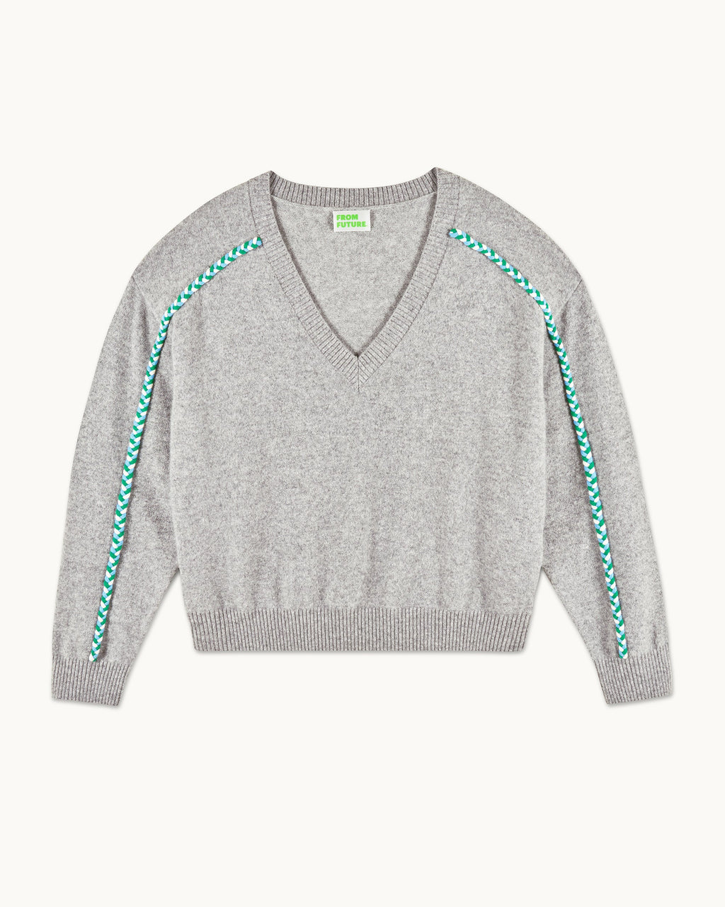 Pull Col V - 1500 Gris Chiné Foncé - Femme