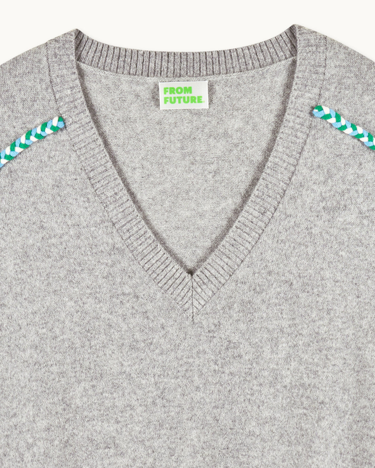 Pull Col V - 1500 Gris Chiné Foncé - Femme