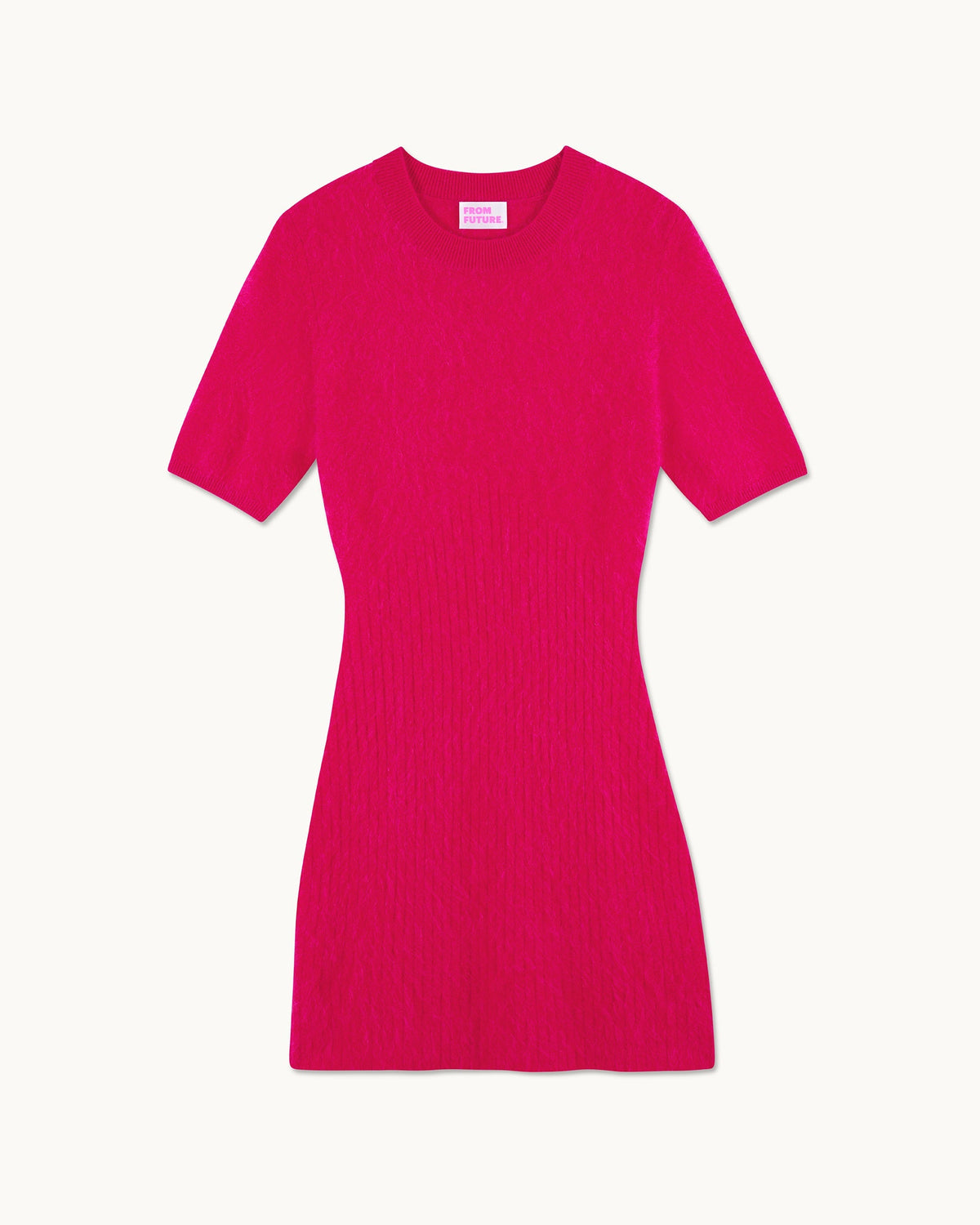 Abito Corto Cashmere Spazzolato - Tropical Raspbe - Donna