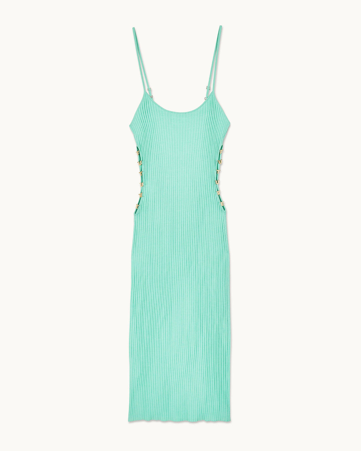 Vestido Largo de Tirantes con Joyas F.U.T.U.R.E - Verde Agua - Mujer