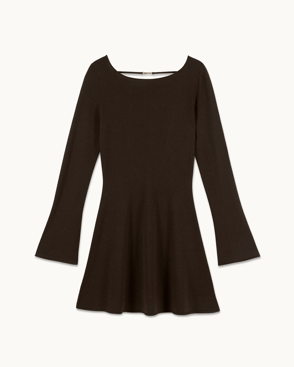 Short Long-Sleeved Future Jewellery Dress - Chocolate - Women
