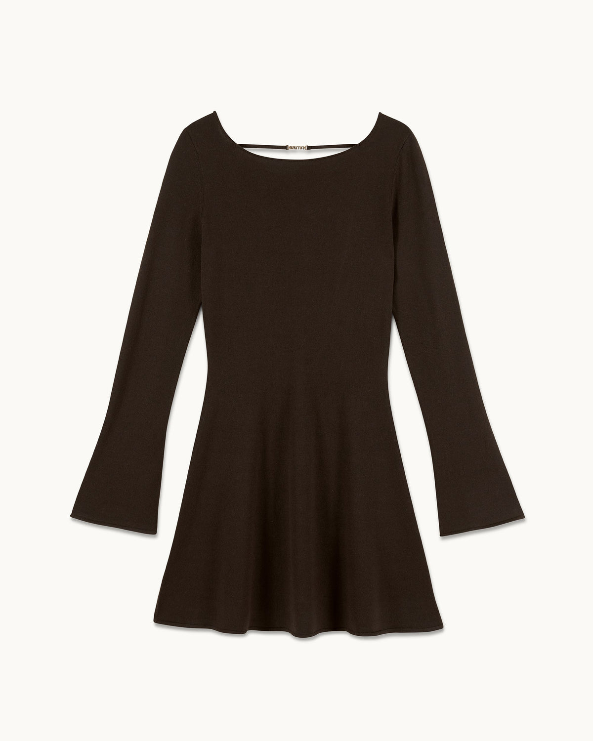 Short Long-Sleeved Future Jewellery Dress - Chocolate - Women