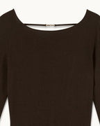 Short Long-Sleeved Future Jewellery Dress - Chocolate - Women