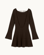Short Long-Sleeved Future Jewellery Dress - Chocolate - Women