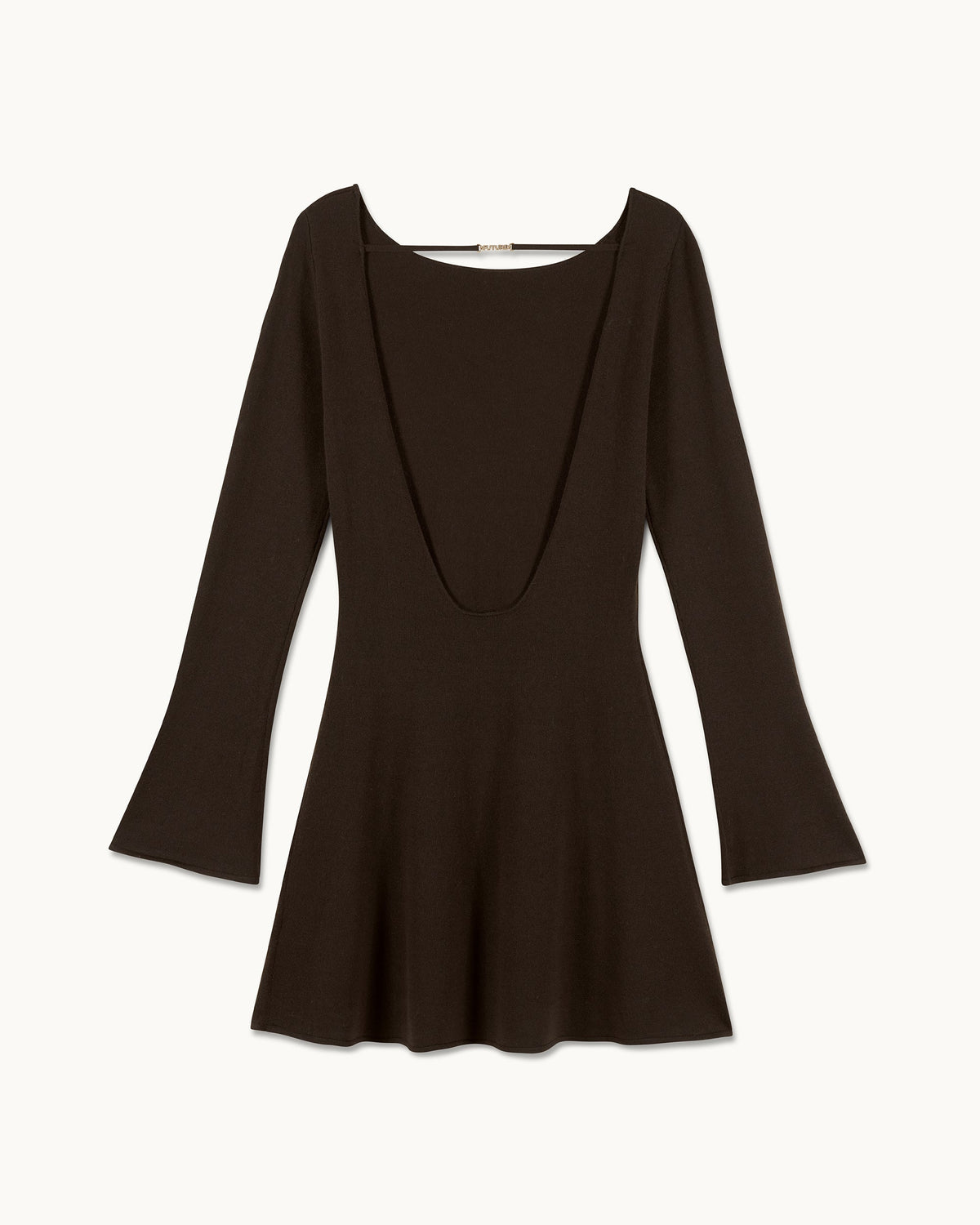Short Long-Sleeved Future Jewellery Dress - Chocolate - Women