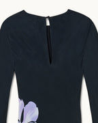 Vestido Largo de Manga Larga Marlow - Orquídea Negra Grande - Mujer
