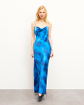 Abito Lungo Spalline Mazal - Fuzzy Blue - Donna