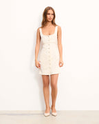 Vestido corto de tirantes Salomé - Crudo - Mujer