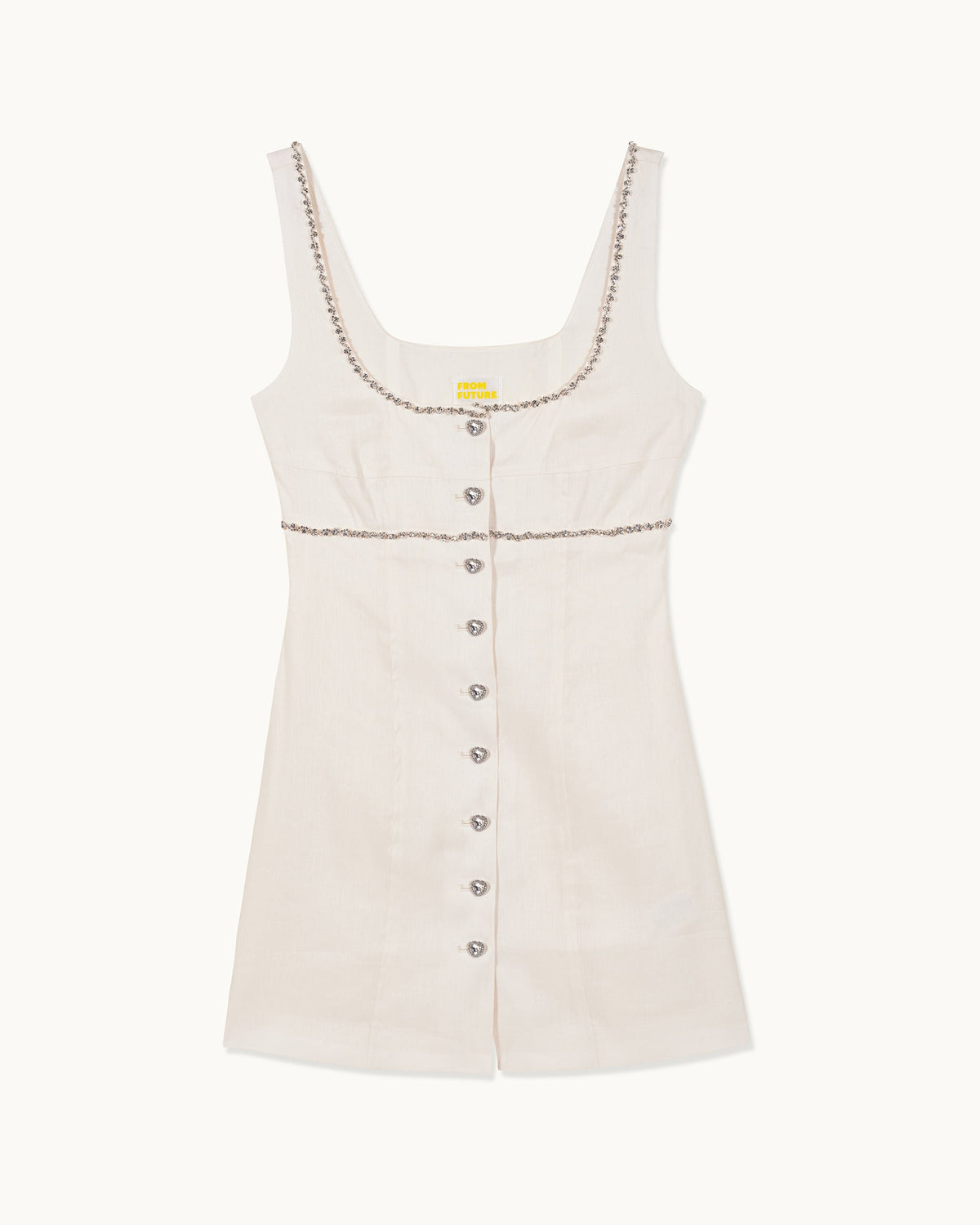 Vestido corto de tirantes Salomé - Crudo - Mujer