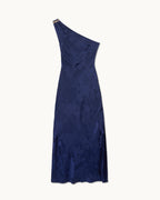 Vestido Largo Asimétrico Rosa - Navy Jacquard - Mujer