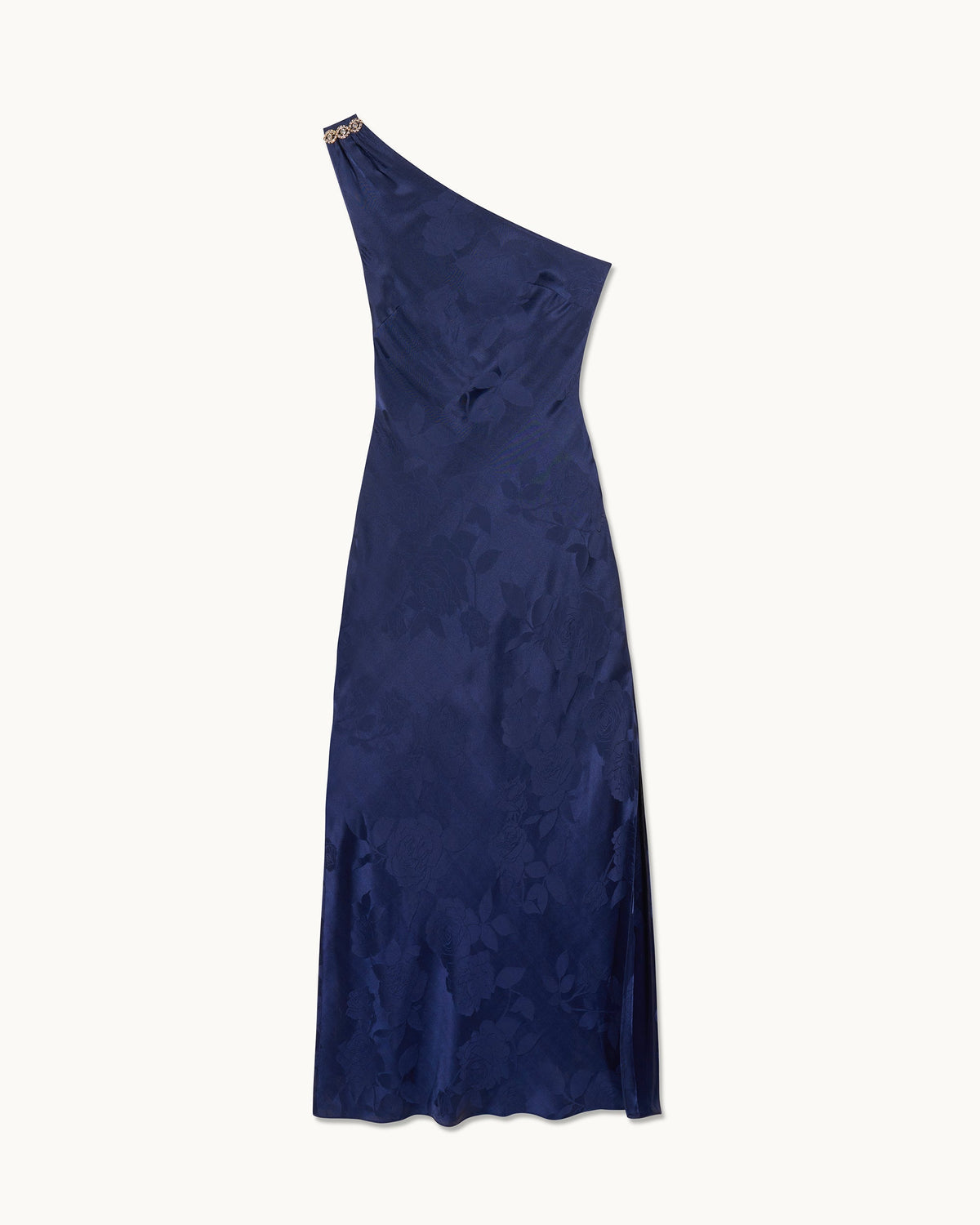 Vestido Largo Asimétrico Rosa - Navy Jacquard - Mujer