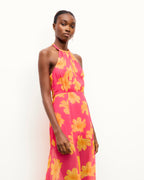 Robe Longue Bretelles Perla - Floating Garden - Femme