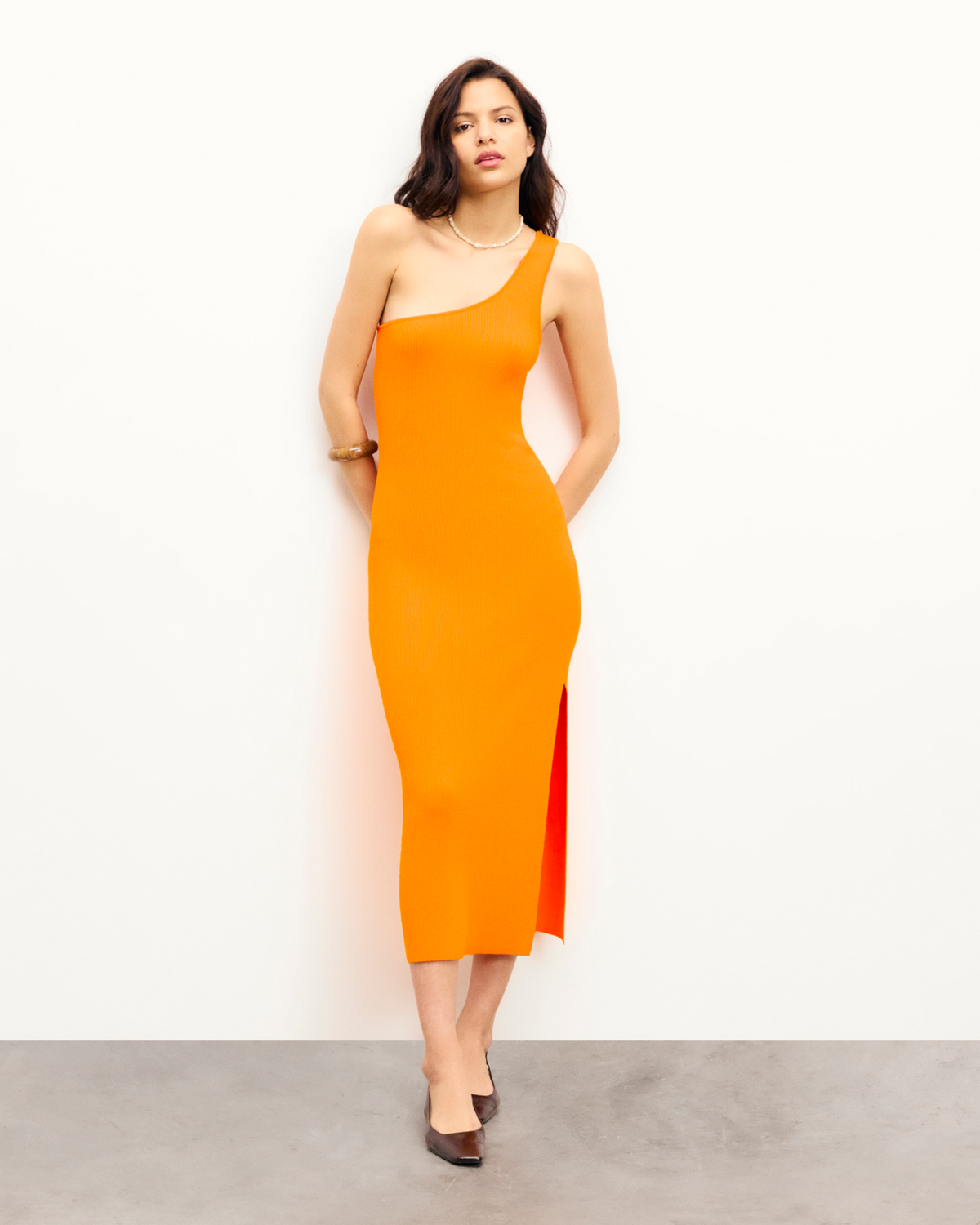 Abito Lungo Asimmetrico - Spicy Orange - Donna