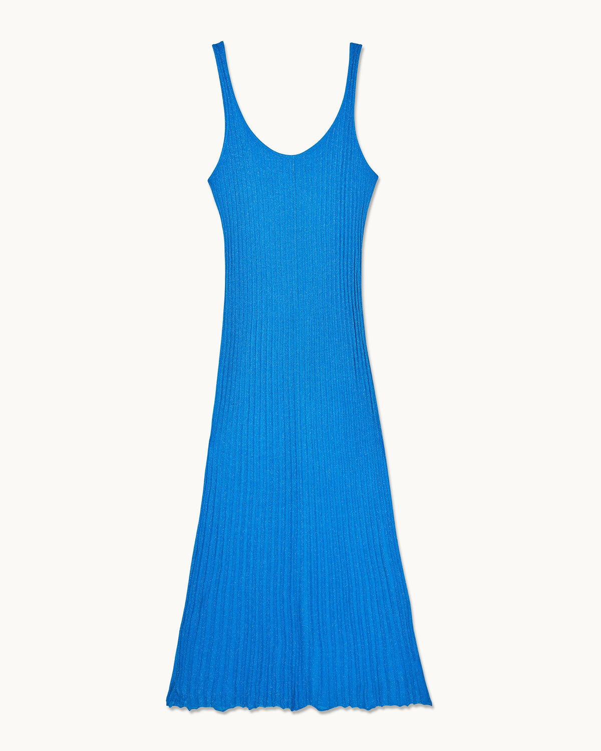 Abito Lungo con Spalline Lurex - Shiny Blue - Donna