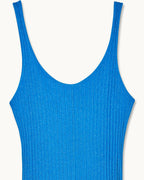 Abito Lungo con Spalline Lurex - Shiny Blue - Donna