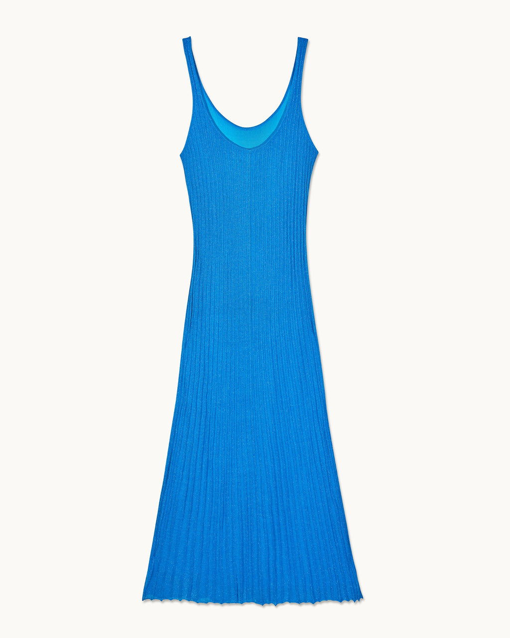 Abito Lungo con Spalline Lurex - Shiny Blue - Donna