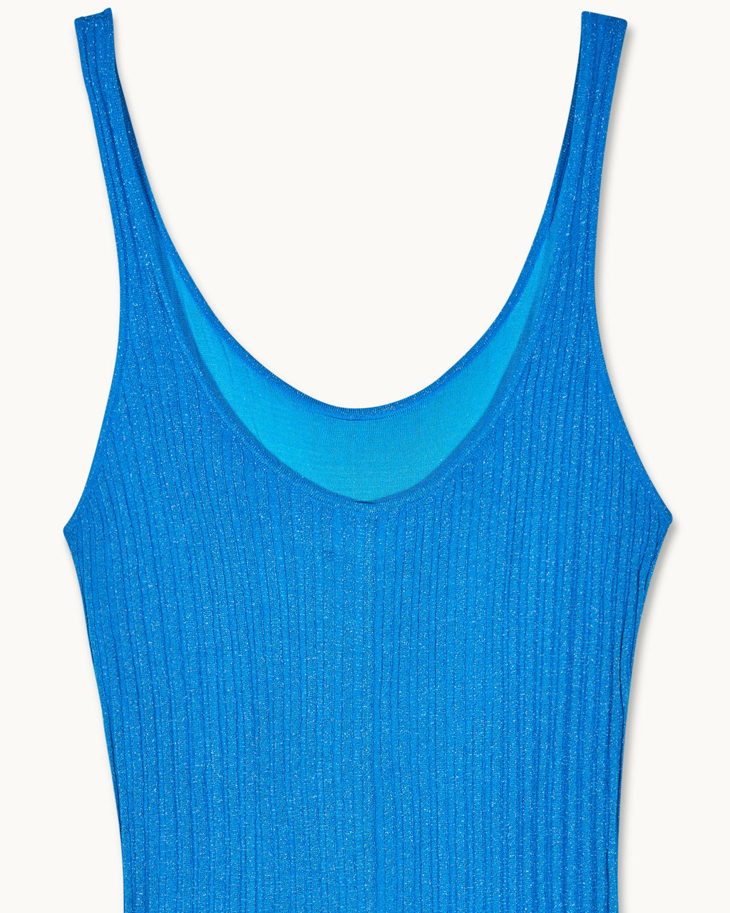Abito Lungo con Spalline Lurex - Shiny Blue - Donna
