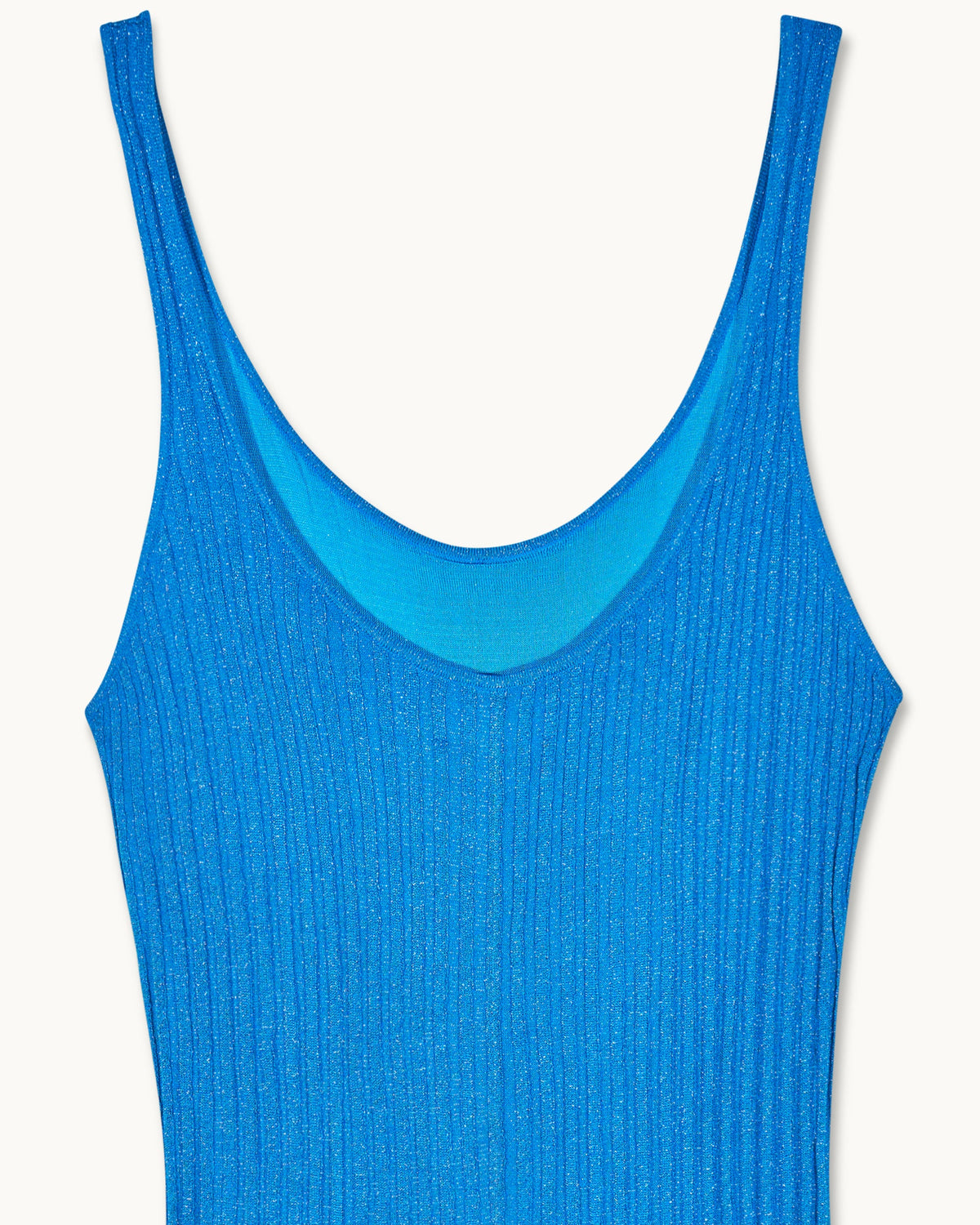 Abito Lungo con Spalline Lurex - Shiny Blue - Donna