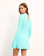 Robe Courte Manches Longues Naïm - Aqua Green - Femme