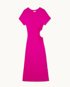 Vestido largo de manga corta Harper - Tropical Raspbe - Mujer