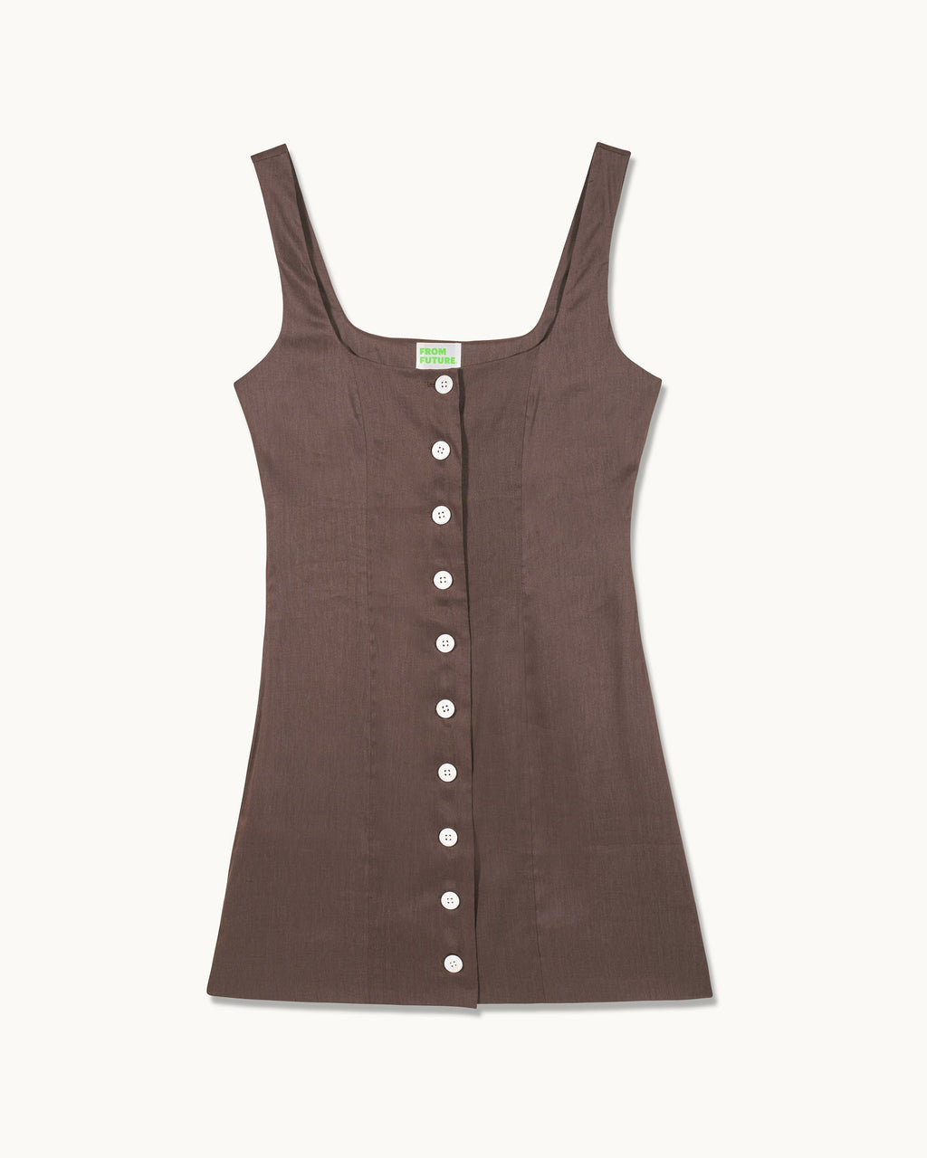 Simona Short Strappy Dress - Chocolate - Women